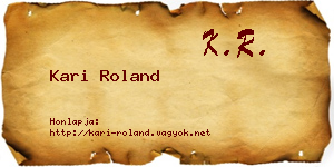 Kari Roland névjegykártya